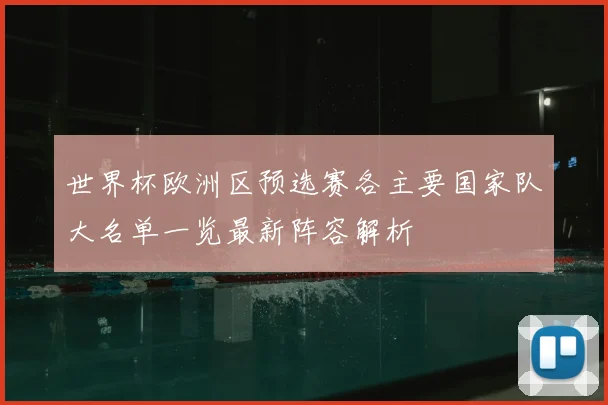 世界杯欧洲区预选赛各主要国家队大名单一览最新阵容解析